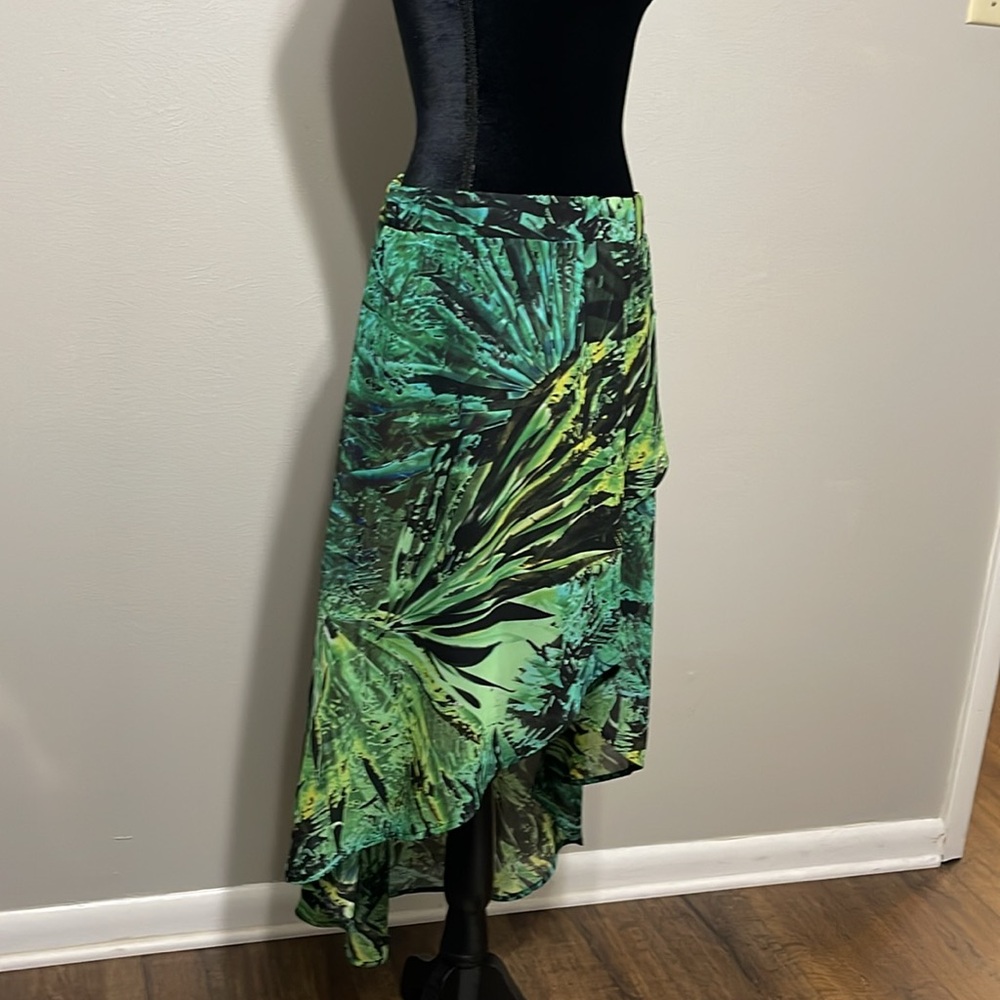 a.n.a. Tropical faux wrap ruffle skirt, Petite L